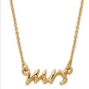 Kate Spade Say Yes “Mrs” Necklace - Gold